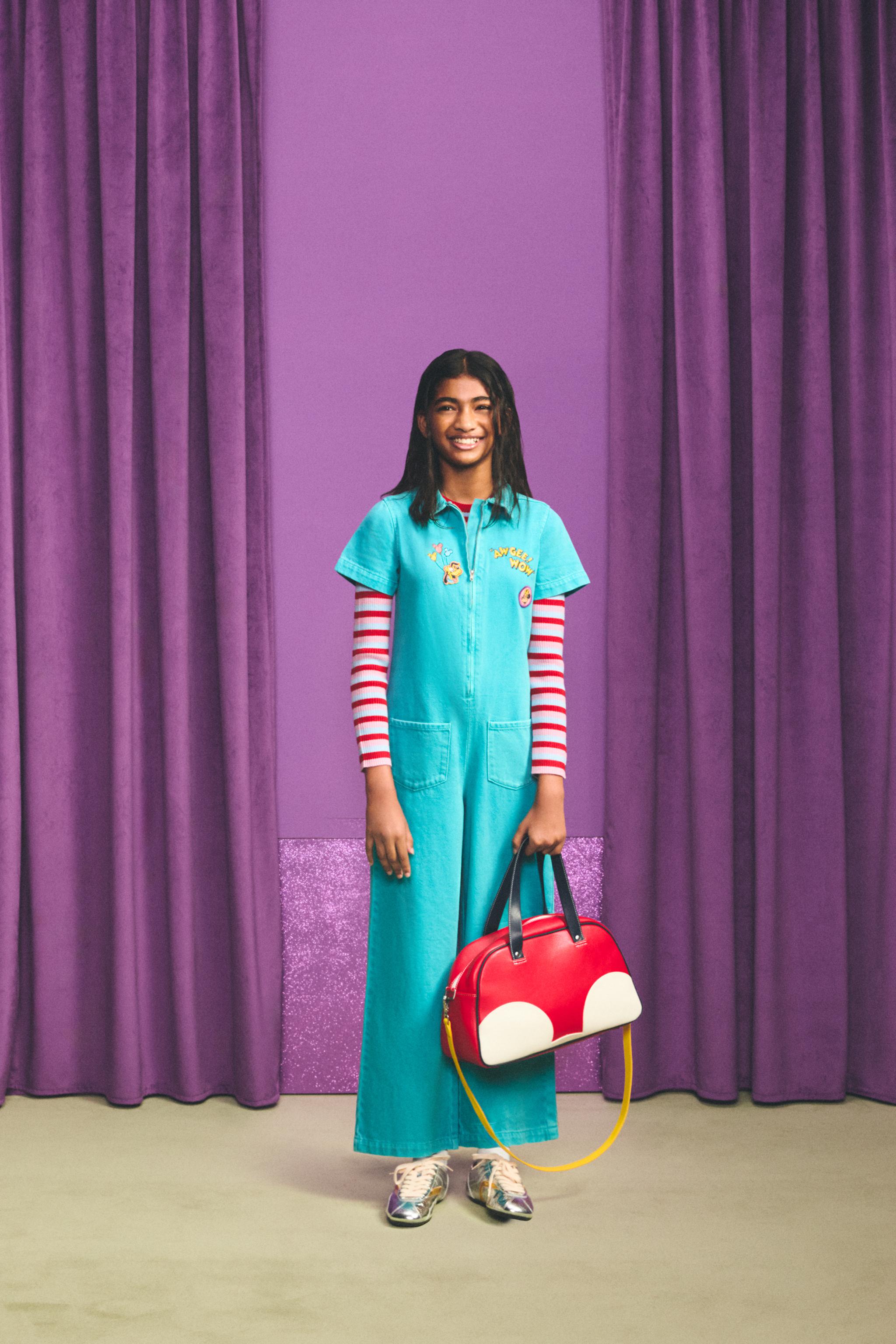 EMBROIDERED PATCH DENIM JUMPSUIT HARRY LAMBERT FOR ZARA X DISNEY